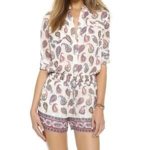 Tory Burch Brigitte Paisley Silk Romper Size Small